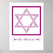 Poster bat mitzvah (étoile de david elegance) (Devant)