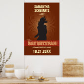 Poster Bat mitzvah rock Star en Brown (Cuisine)