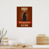 Poster Bat mitzvah rock Star en Brown (Cuisine)