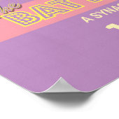 Poster Bat mitzvah Rock Star - Rose violet (Coin)