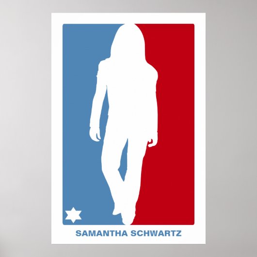 Poster Bat mitzvah Star Sports en rouge et bleu (Devant)