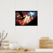 Poster Bataille dans l'espace - Dragon et Pégase (Cuisine)