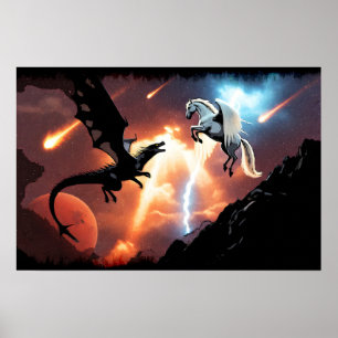 Poster Bataille dans l'espace - Dragon et Pégase