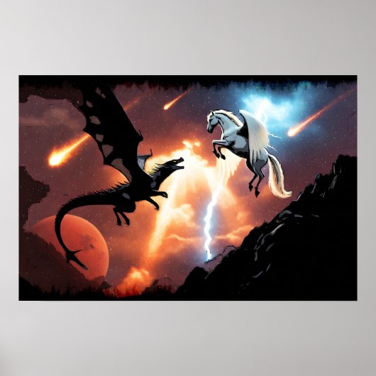 Poster Bataille dans l'espace - Dragon et Pégase (Devant)