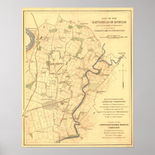 Poster Bataille d'Antietam - carte panoramique de guerre