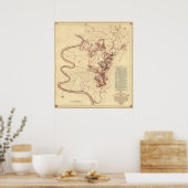 Poster Bataille d'Antietam - Guerre civile Carte panorami (Cuisine)