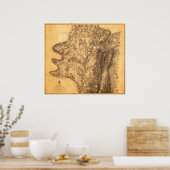 Poster Bataille d'Antietam - Guerre civile Carte panorami (Cuisine)