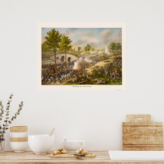 Poster Bataille d'Antietam montrant le général McClellan (Cuisine)