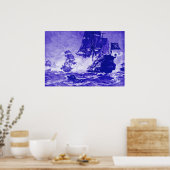 POSTER BATAILLE DE BATEAU EN BLEU (Cuisine)