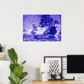 POSTER BATAILLE DE BATEAU EN BLEU (Bureau à domicile)