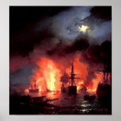 Poster Bataille de Cesme à la nuit (Devant)