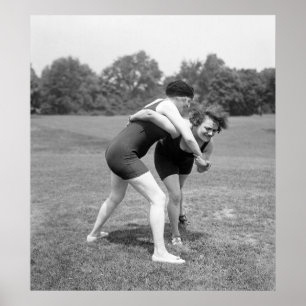 Poster Bataille de chats, début des années 1900