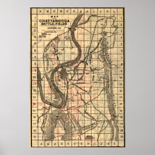Poster Bataille de Chickamauga - carte panoramique 2 de
