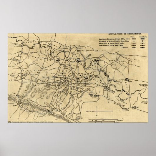 Poster Bataille de Chickamauga - Guerre civile Carte pano (Devant)