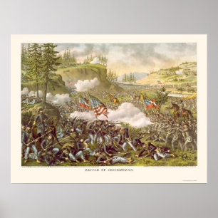 Poster Bataille de Chickamauga par Kurz et Allison 1863