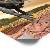 Poster Bataille de dinosaures Aucasaurus - rendu 3D (Coin)