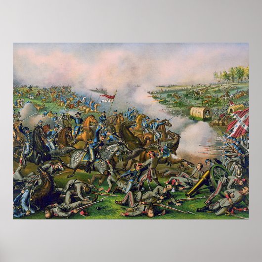 Poster Bataille de Five Forks Lithographie de Kurz & Alli (Devant)