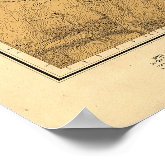 Poster Bataille de Gettysburg Plan du champ d'opérations (Coin)