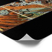 Poster Bataille de Kuji entre Samurai. Vers 1860. Japon. (Coin)