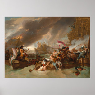 Poster Bataille de La Hogue - Benjamin West Fine Art Post