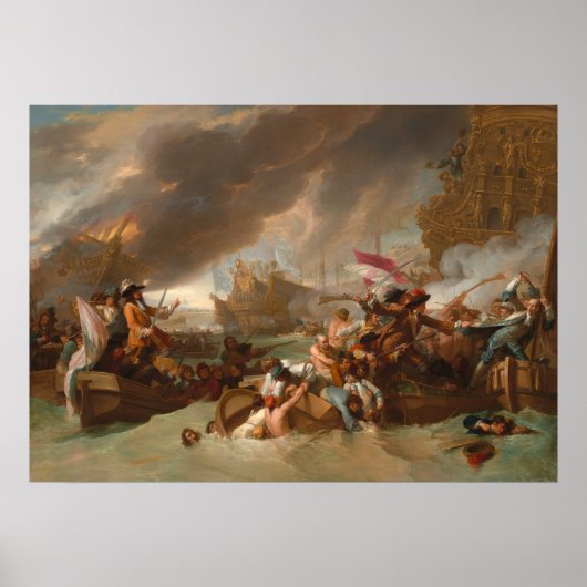 Poster Bataille de La Hogue - Benjamin West Fine Art Post (Devant)