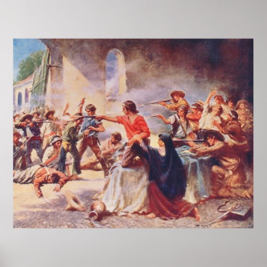 Poster Bataille de l'Alamo par Percy Moran (Devant)