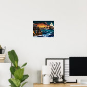 Poster Bataille de navire pirate ! (Bureau à domicile)