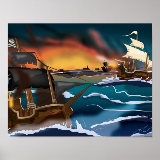 Poster Bataille de navire pirate ! (Devant)