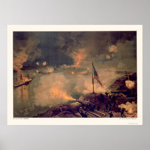 Poster Bataille de Port Hudson par L. Prang & Company 188