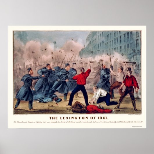 Poster Bataille de rue bénévole à Baltimore 1861 (Devant)