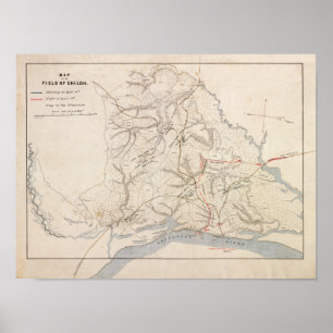 Poster Bataille de Shiloh - carte panoramique 4 de guerre