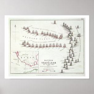 Poster Bataille de Trafalgar, le 21 octobre 1805, La Br