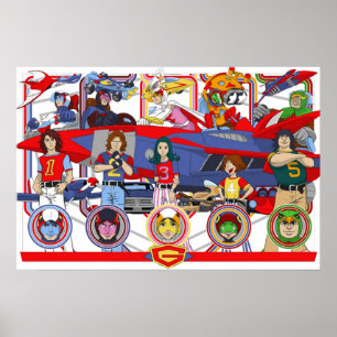 Poster Bataille des Planètes Gatchman G force vintage co