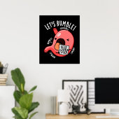 Poster Bataille Drôle Pun Ventre Fond Sombre (Bureau à domicile)