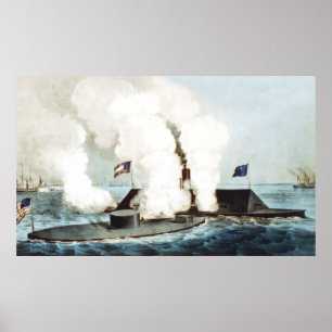 Poster Bataille du Moniteur et Merrimack