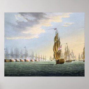 Poster Bataille du Nil, le 1er août 1798, gravé par T
