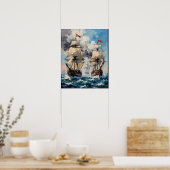 Poster Bataille en mer orageuse (Cuisine)