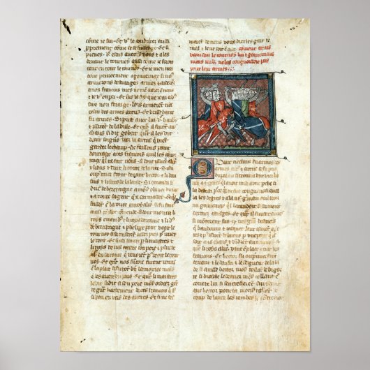 Poster Bataille entre chevaliers, de 'Roman d'Artus' (Devant)