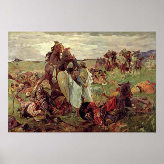 Poster Bataille entre Russes et Tatars, 1916 (Devant)