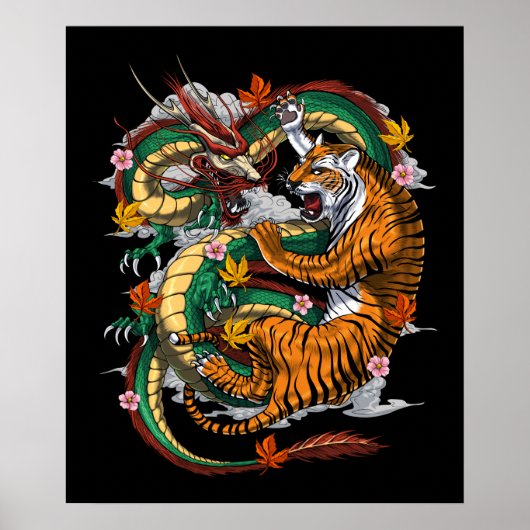 Poster Bataille japonaise de Tigre Dragon (Devant)