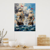 Poster Bataille maritime tempétueuse (Cuisine)