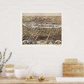 Poster Batavia, IL Carte panoramique - 1869 (Cuisine)