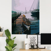 Poster Bateau à baleine à Pier (Bureau à domicile)