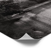 Poster Bateau à Central Park NYC Paisible Noir & Blanc (Coin)