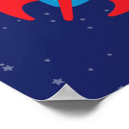 Poster Bateau à fusée dans l'espace (Coin)