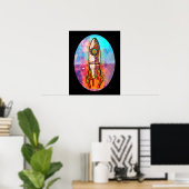 Poster Bateau à fusée dans l'espace (Bureau à domicile)