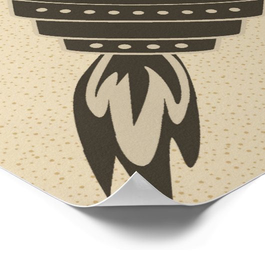 Poster Bateau à fusée illustré (Coin)