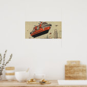 Poster Bateau à hélice de croisière de science-fiction vi (Cuisine)