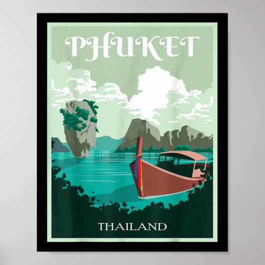 Poster Bateau à longue queue de Phuket Thaïlande Île Samu (Devant)