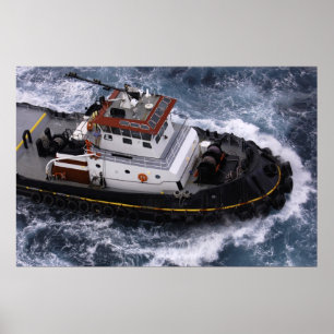 Poster Bateau à moteur dans les Caraïbes
